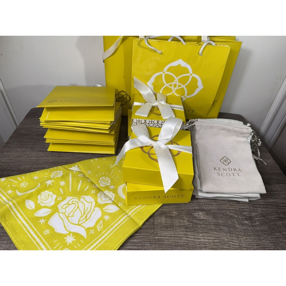 Lot of Kendra Scott Jewelry Drawstring Dust Bag/Pouch/ Boxes / Bags/ Bandana